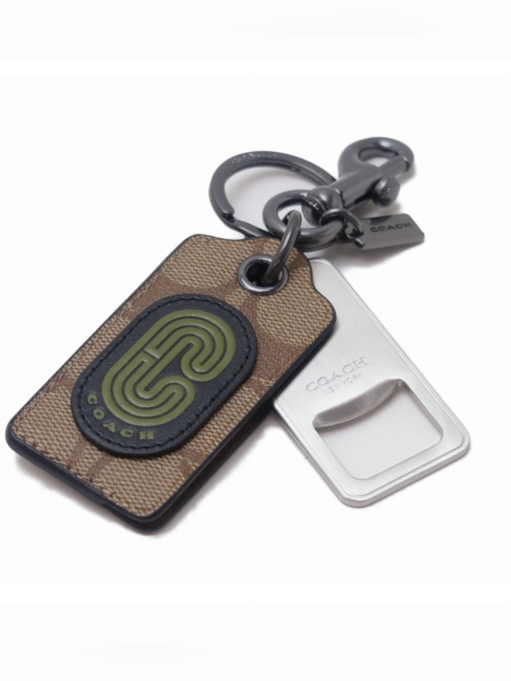 Coach Signature C Logo Unisex Bottle Opener Keyring Bag Charm CC023 NWT